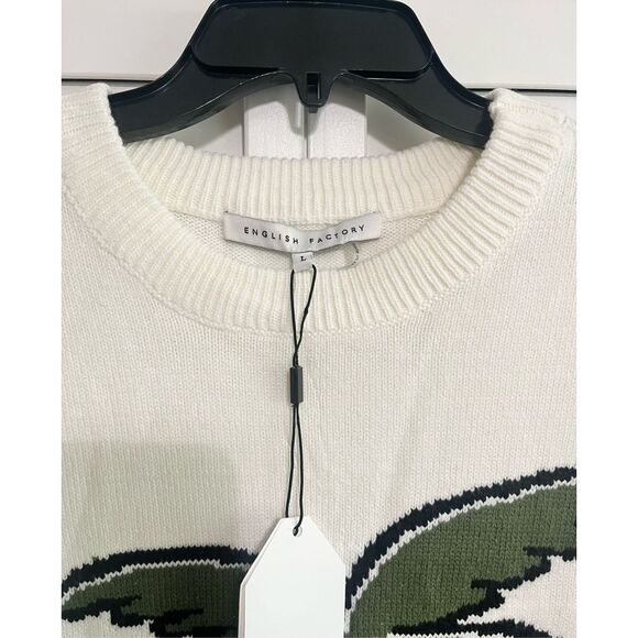 NWT English Factory Palm Tree Pullover Sweater Size Large - Picture 2 of 5